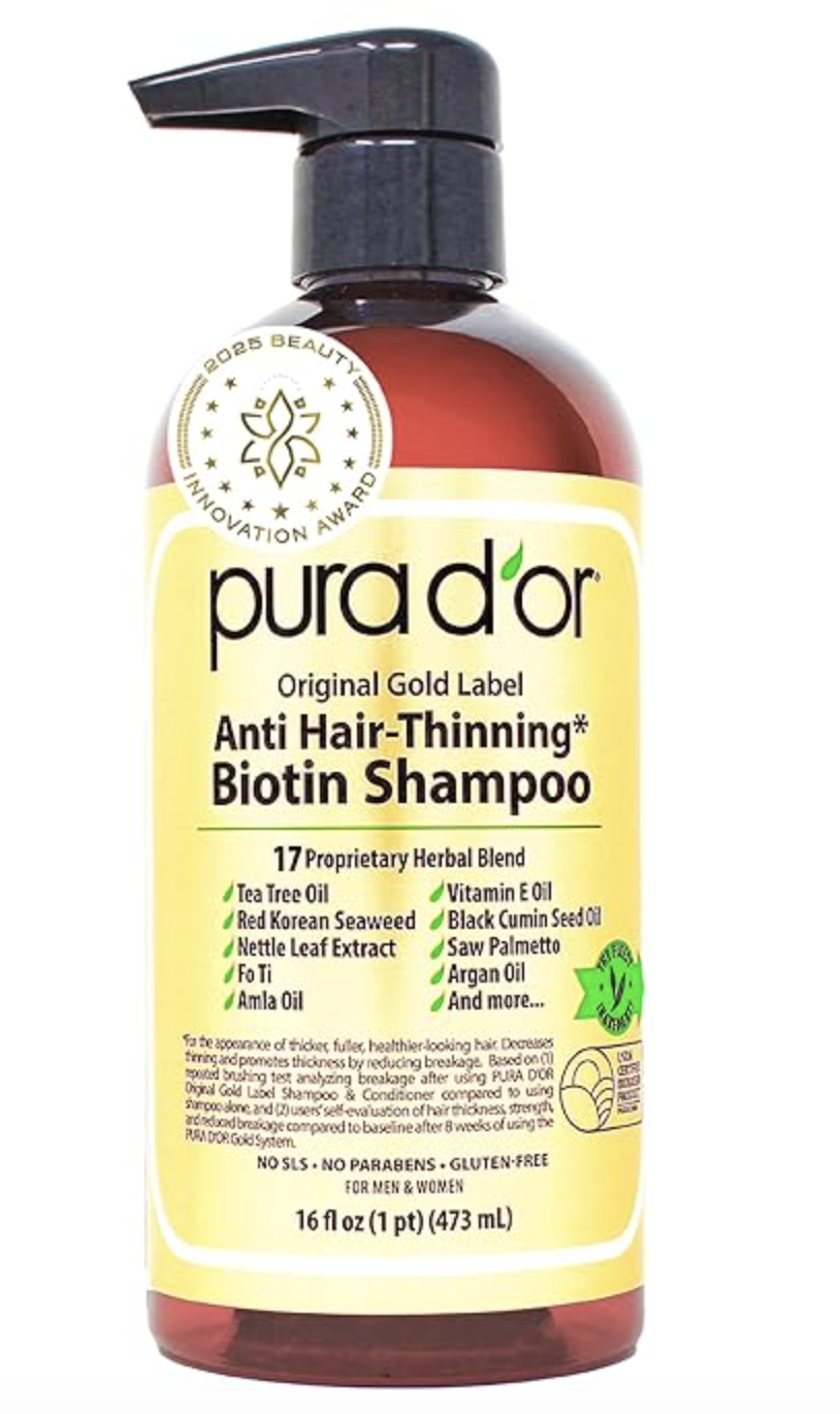PURA D'OR Original Gold Label Biotin Shampoo bottle